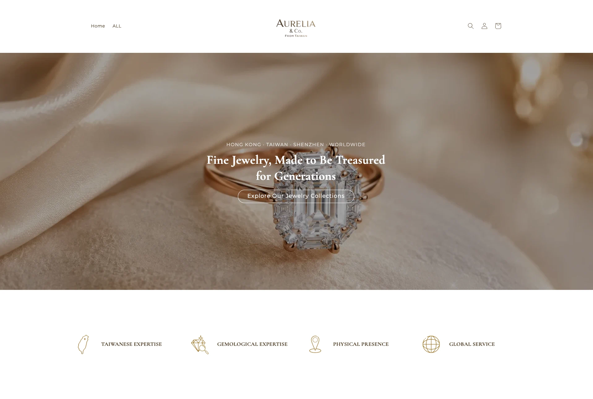 AURELIA & Co 網站首頁截圖