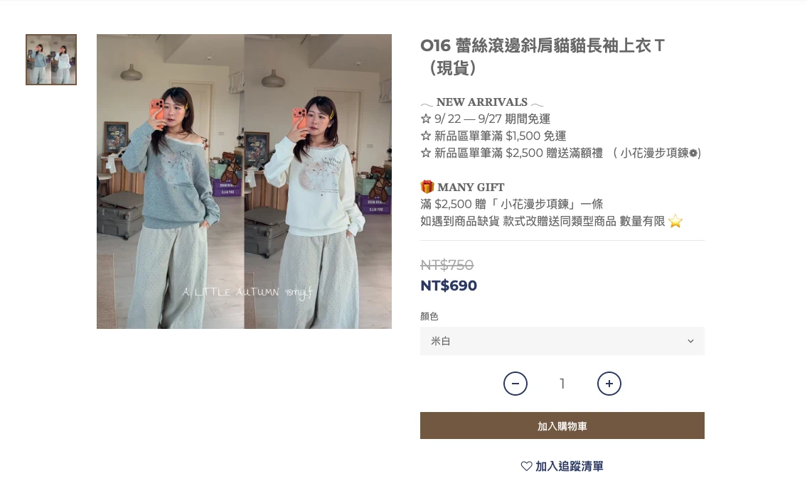 商品搬移前的舊站畫面